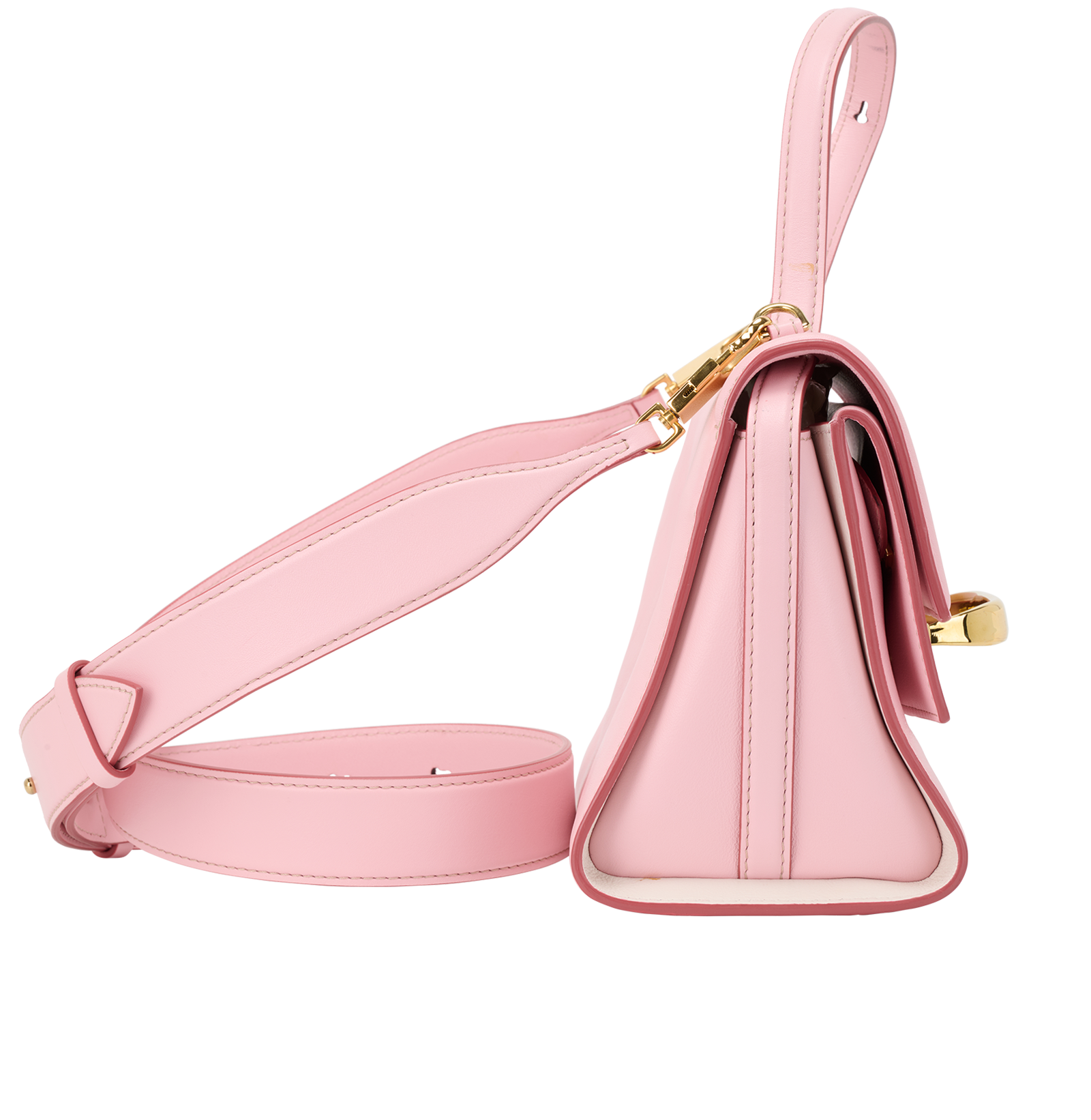 The Story Top Handle, &pound;450, Handbags, Pink, Leather, Side view